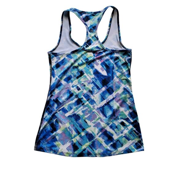 90 Degree by Reflex Racerback Athletic Longline Tank Top Multi Print Size M - Picture 7 of 13